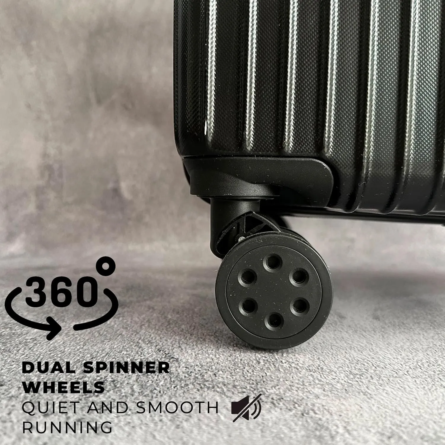 2 Piece luggage sets - Travel suitcase - 20"" Carry On Luggage and 9"" Mini Cosmetic Travel Set Lightweight Polypropylene Suitcase with Lock Zipper Hardside with spinner wheel (black)