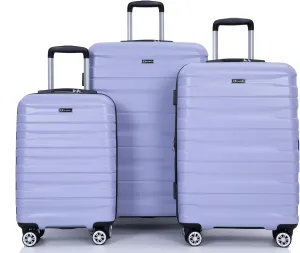 3-Piece Luggage Set (21", 25", 29"), Durable & Lightweight Expandable Suitcase with 360 Double Spinner Wheels, Two Hooks and TSA Lock, Carry-On & Checked Travel Gear Set (Light Purple)
