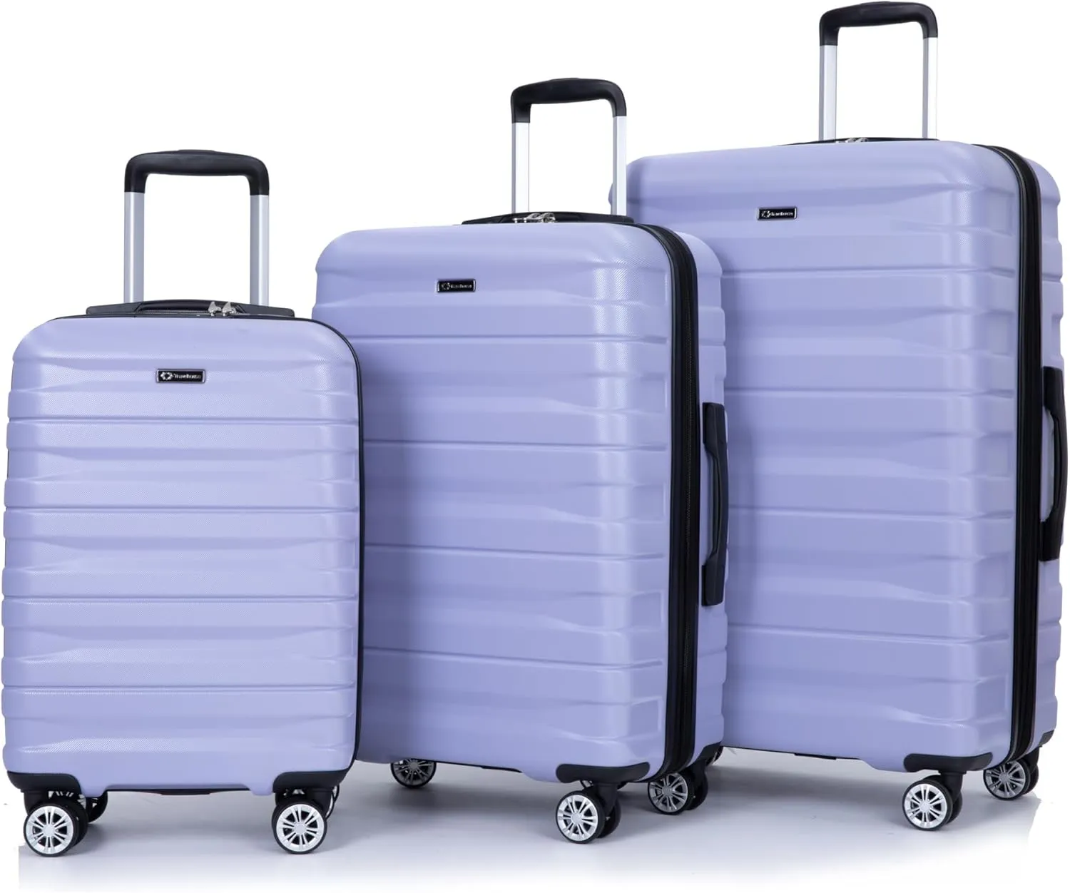 3 Piece Luggage Sets PC Lightweight & Durable Expandable Suitcase with Two Hooks, Double Spinner Wheels, TSA Lock, (21/25/29) Light Purple