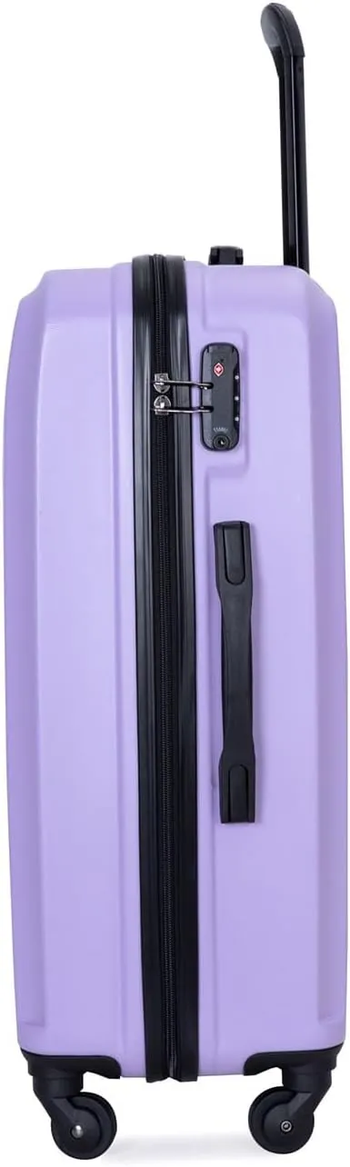 3 Piece Luggage Set,Travel Suitcase&Hard Shell Suitcases&Rolling Suitcase,Hardshell Luggage Sets with Spinner Wheels,Two Hooks,TSA Lock,Adjustable Pull Rod,Small&Lardge, ABS (20/24/28) (Light Purple)