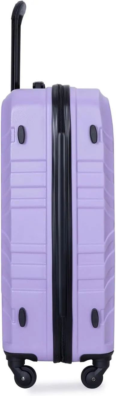 3 Piece Luggage Set,Travel Suitcase&Hard Shell Suitcases&Rolling Suitcase,Hardshell Luggage Sets with Spinner Wheels,Two Hooks,TSA Lock,Adjustable Pull Rod,Small&Lardge, ABS (20/24/28) (Light Purple)