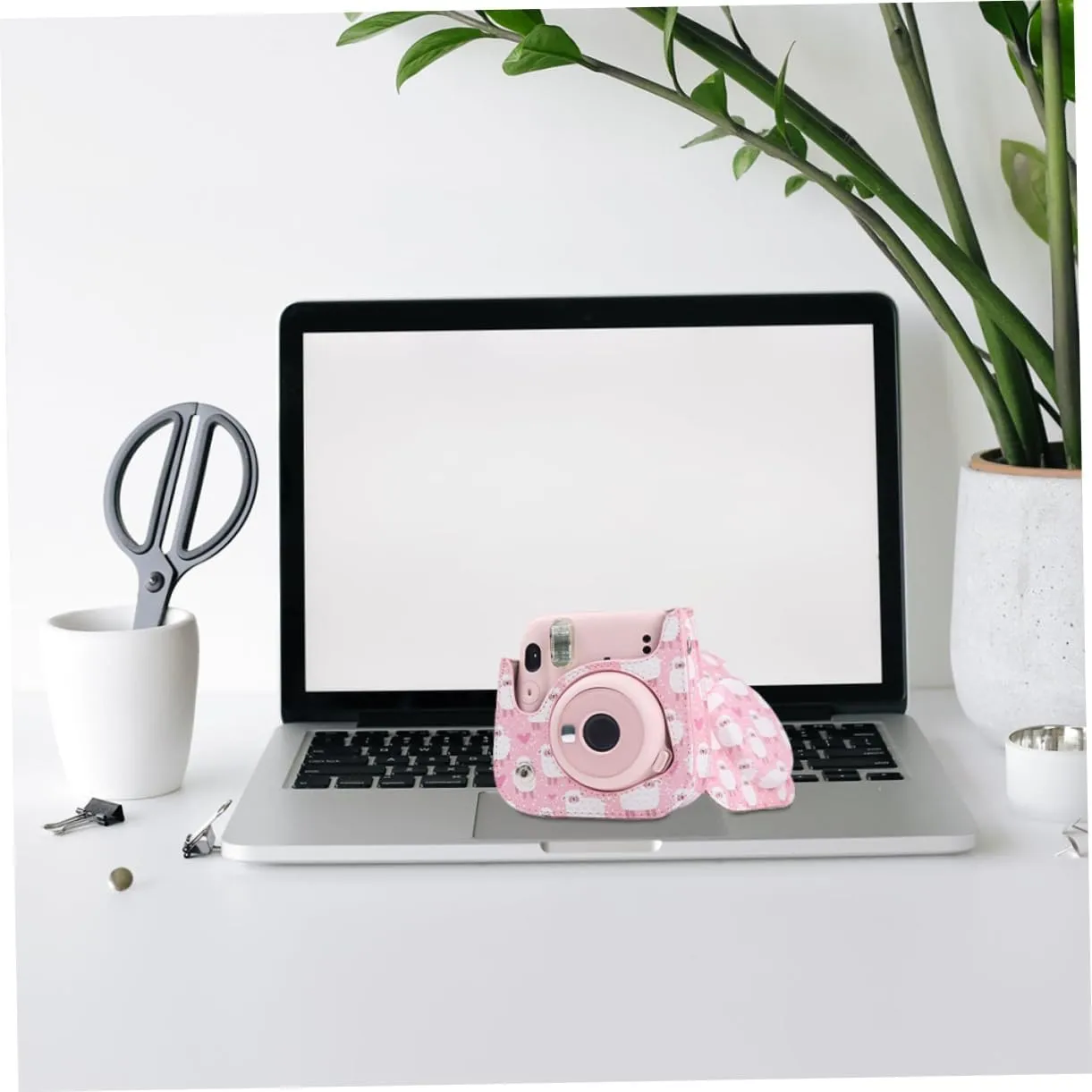 3pcs Shoulder Camera Detachable Bag Adjustable Pu Strap Protective with Leather Compatible for mini, Pink, 12.5X6.5X14CM