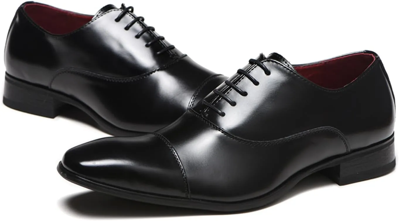 ADMLZQQ Mens Leather Dress Shoes Oxfords Formal Dress Shoes for Men Business Derby Shoes