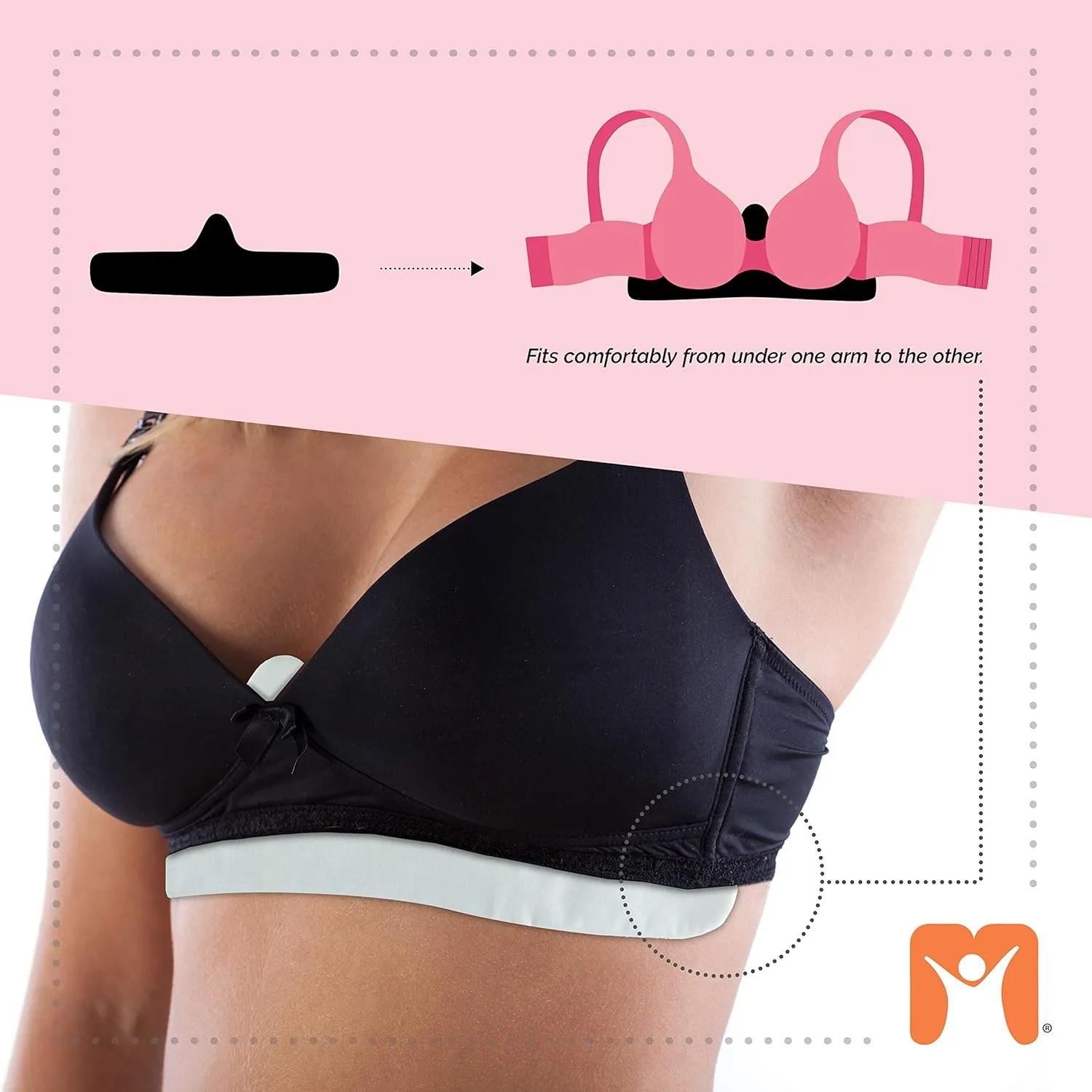 Antibacterial Bamboo & Cotton Bra Liner (White, 9-pk) No irritation, rash guard