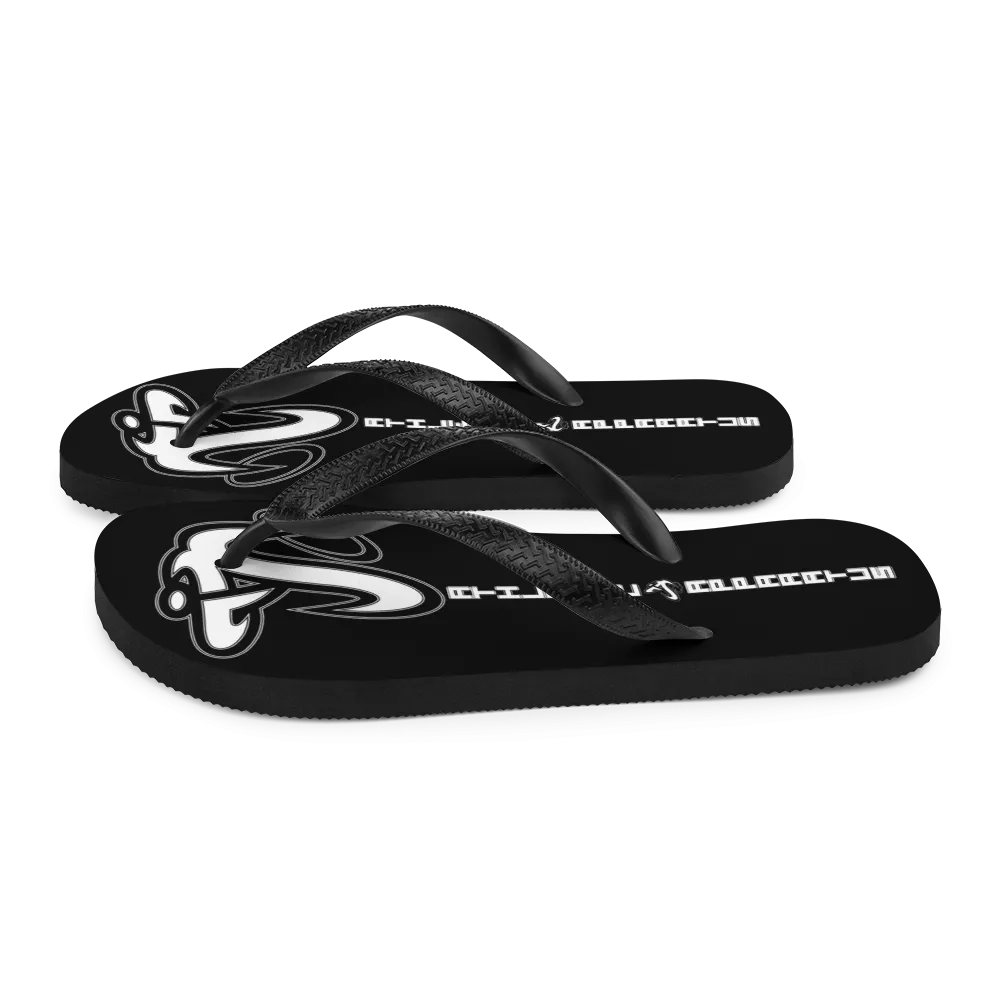 Athletic Apparatus Black White logo Flip-Flops