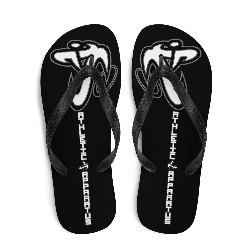 Athletic Apparatus Black White logo Flip-Flops
