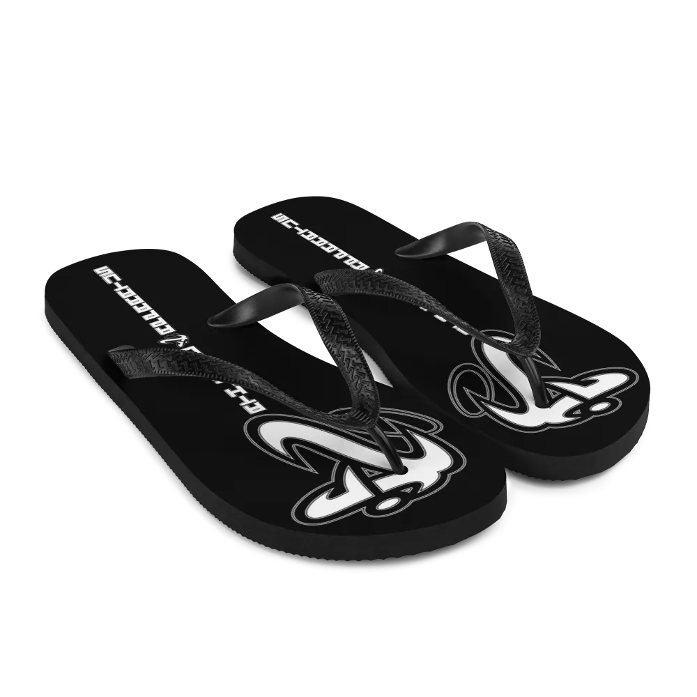 Athletic Apparatus Black White logo Flip-Flops