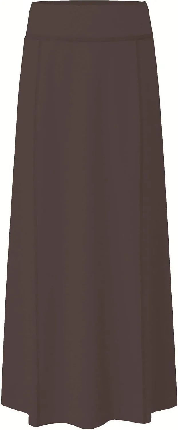 Baby'O Women's Stretch Cotton Knit Panel Maxi A-Line Skirt