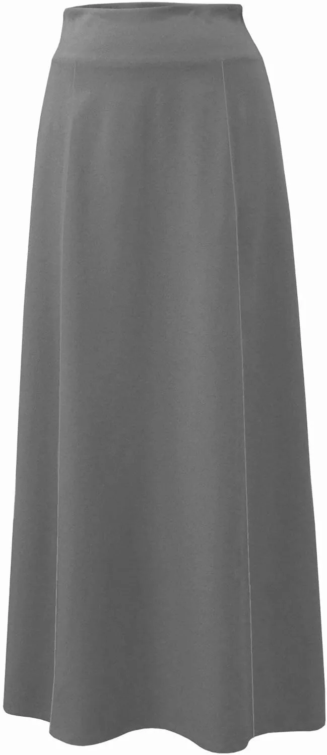 Baby'O Women's Stretch Cotton Knit Panel Maxi A-Line Skirt