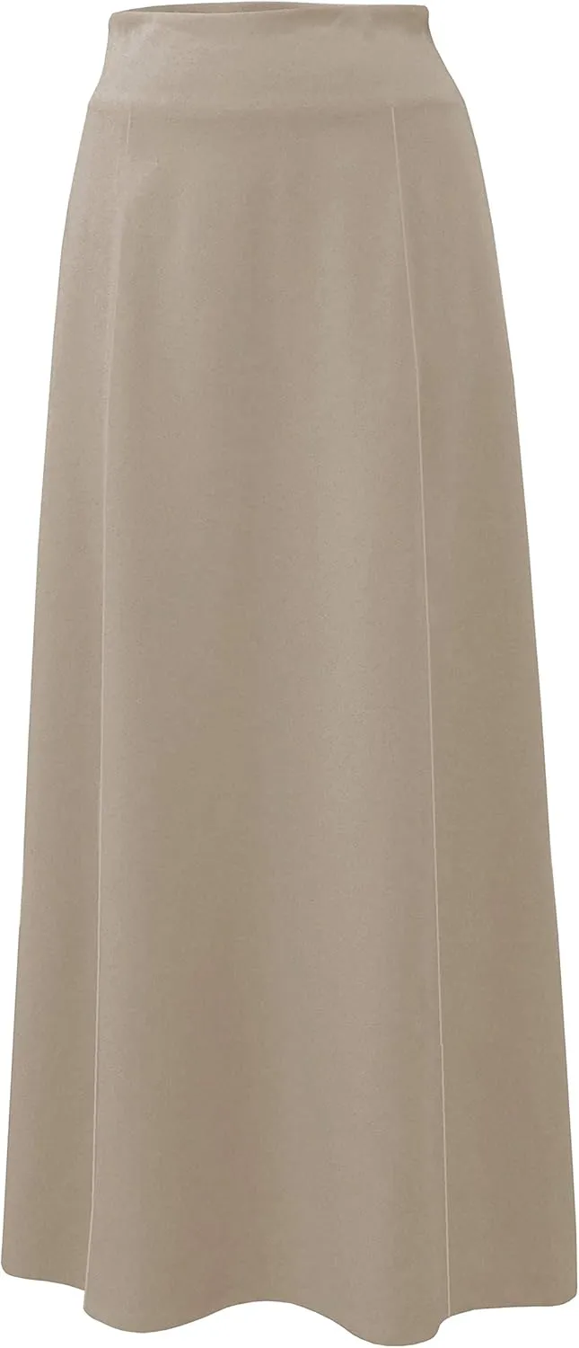 Baby'O Women's Stretch Cotton Knit Panel Maxi A-Line Skirt