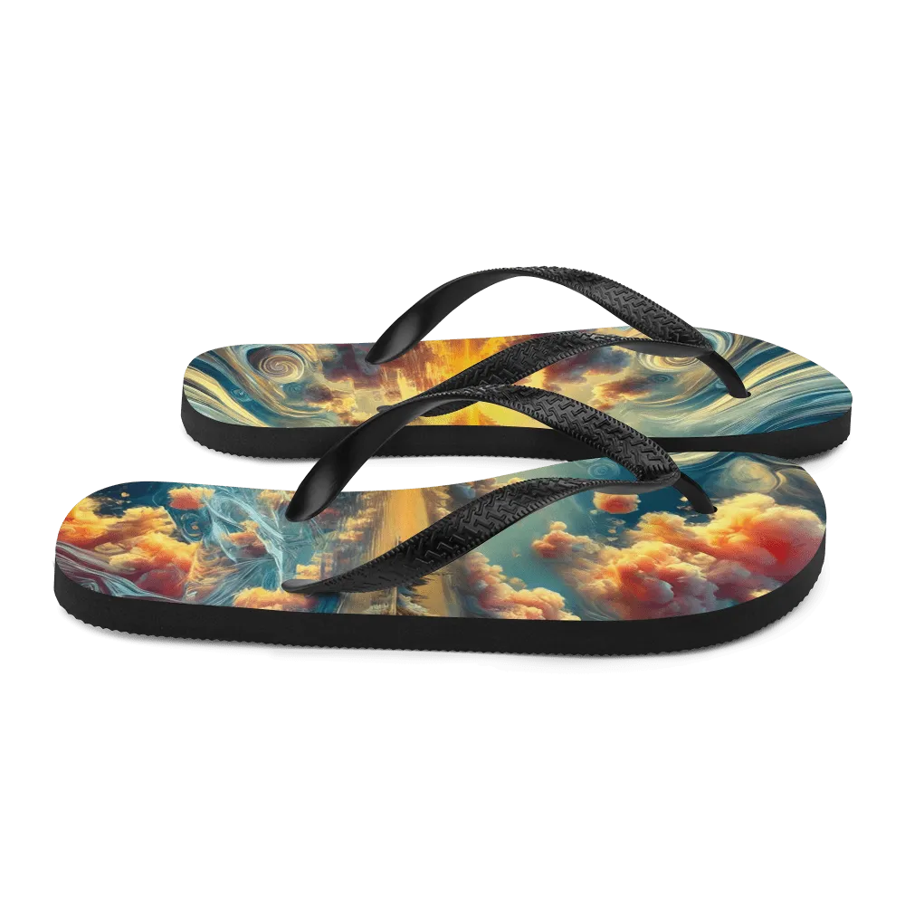 Bahamas Sunset Surreal Flip Flops