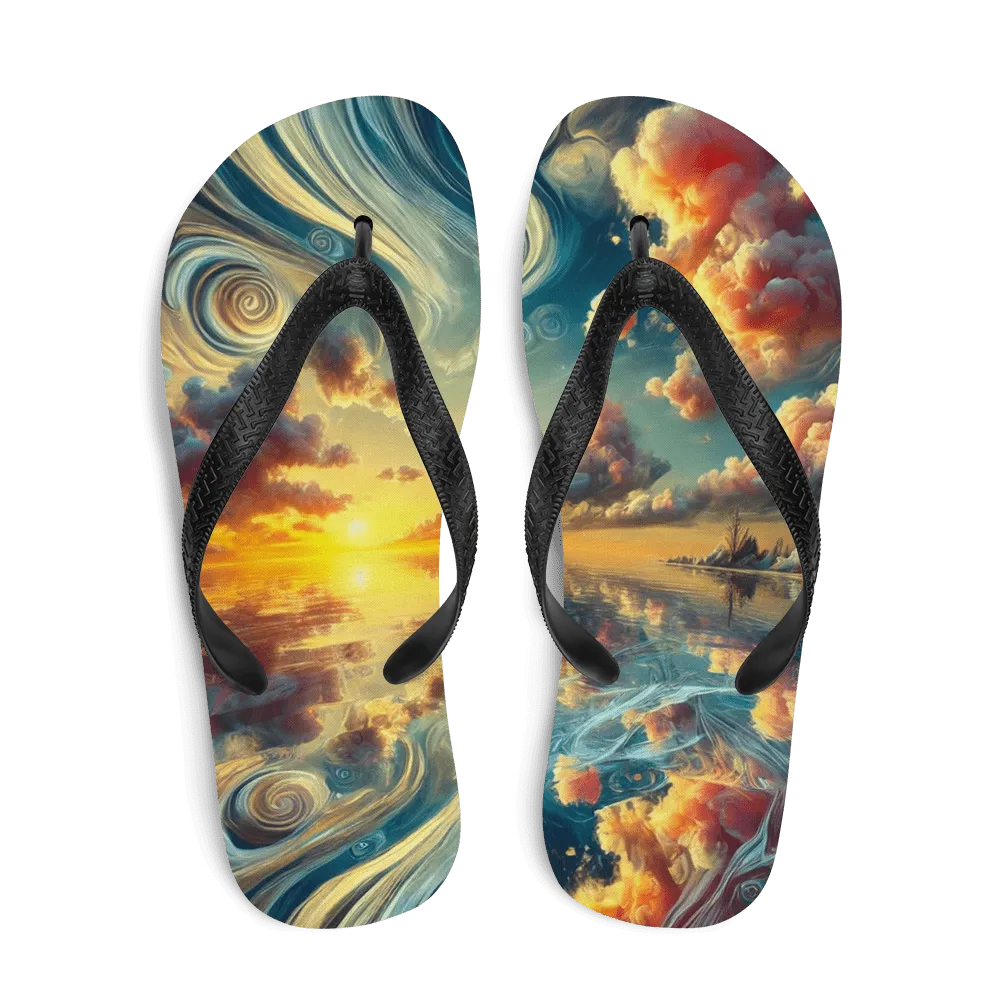 Bahamas Sunset Surreal Flip Flops