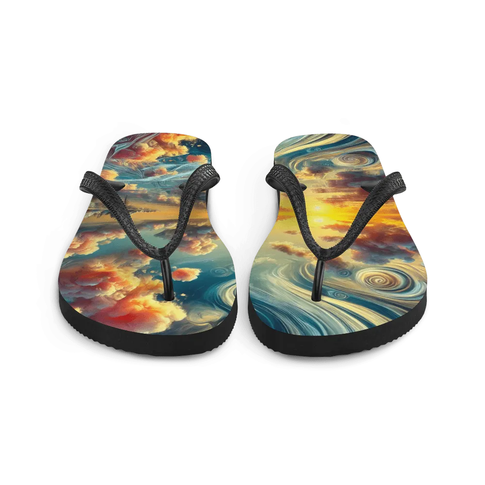 Bahamas Sunset Surreal Flip Flops