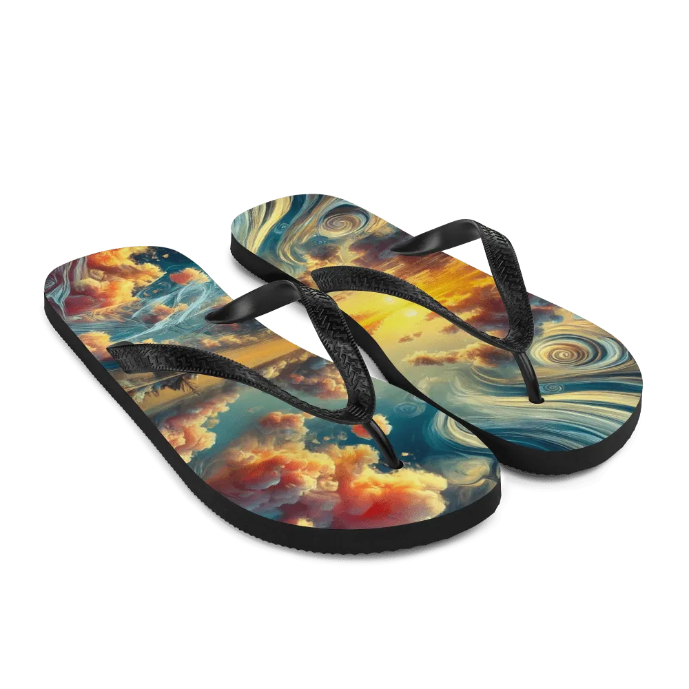 Bahamas Sunset Surreal Flip Flops