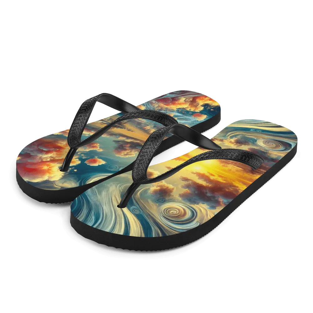 Bahamas Sunset Surreal Flip Flops