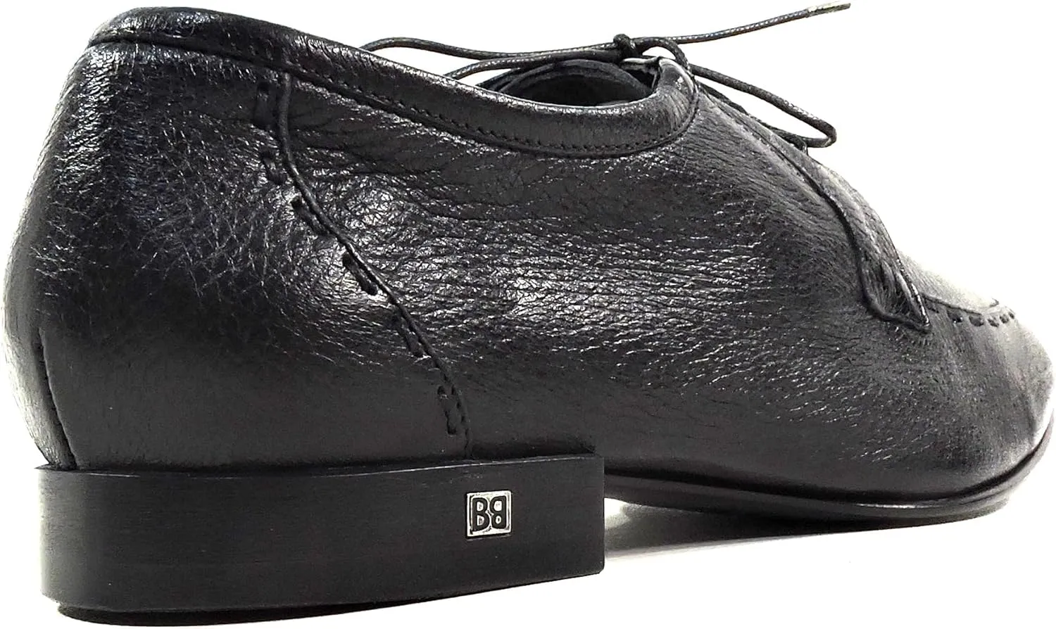 Baldinini Men's Black Leather Derby Dress Shoes, Comfort Moc-Toe Oxford, Italian Made