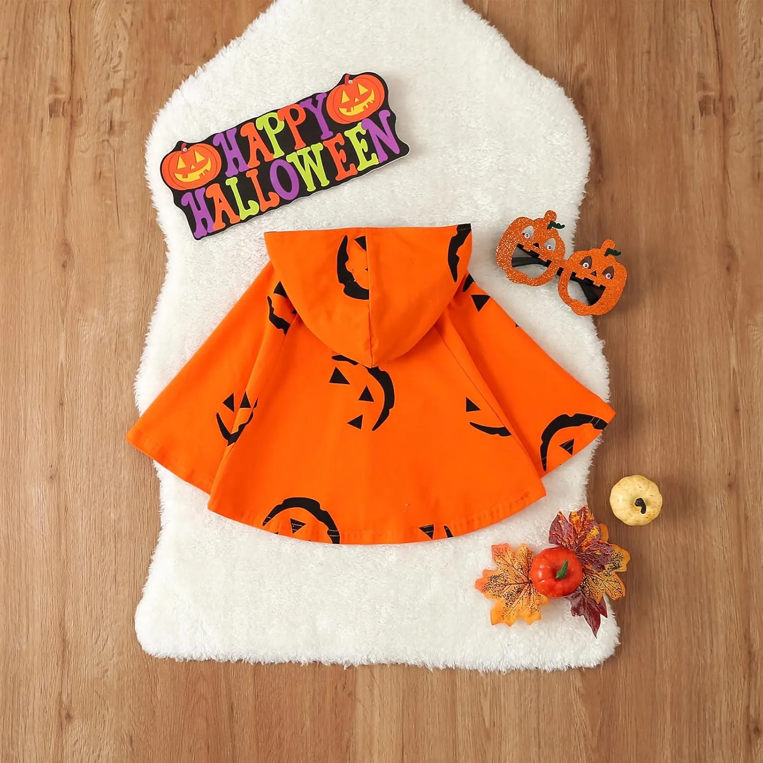 BeQeuewll Toddler Kids Baby Girl Boy Halloween Costume Ghost Hooded Poncho Cloak Cape Hat Cosplay Clothes