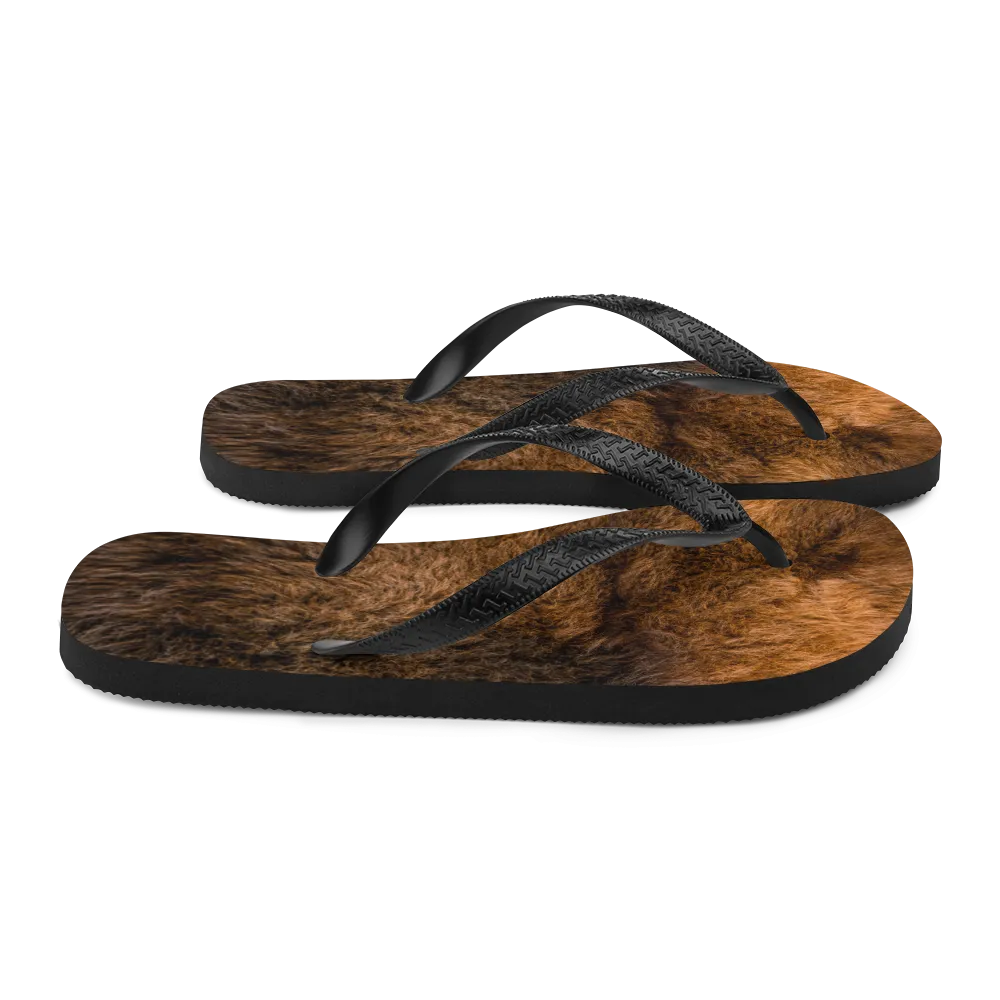 Bison Fur Flip-Flops