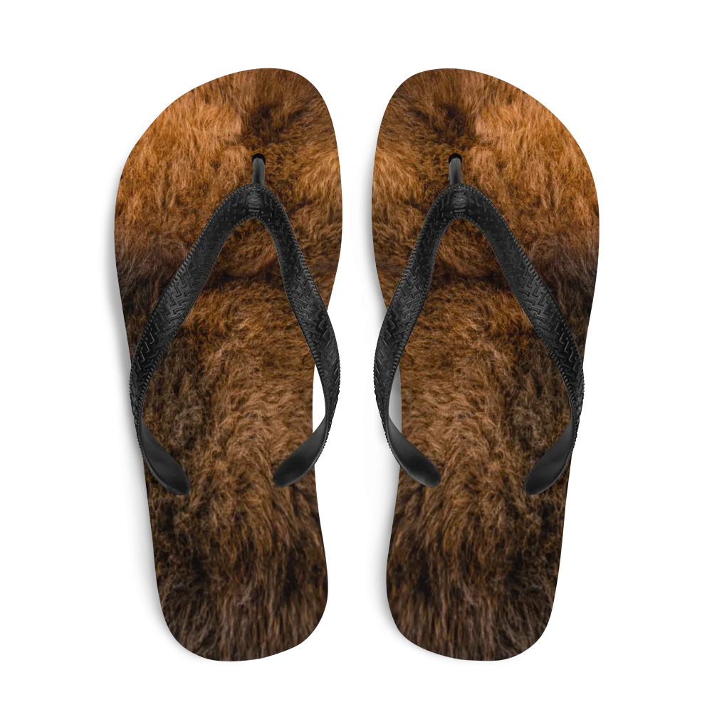Bison Fur Flip-Flops