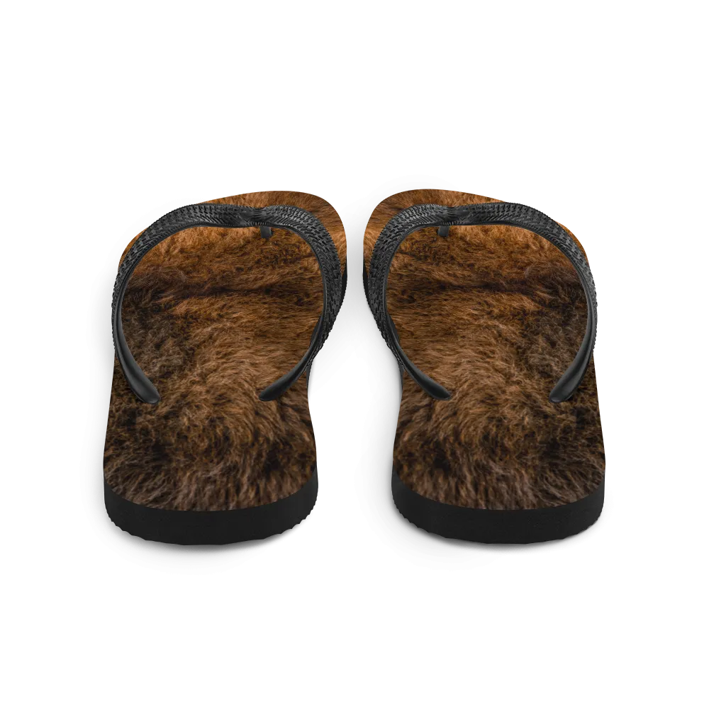 Bison Fur Flip-Flops