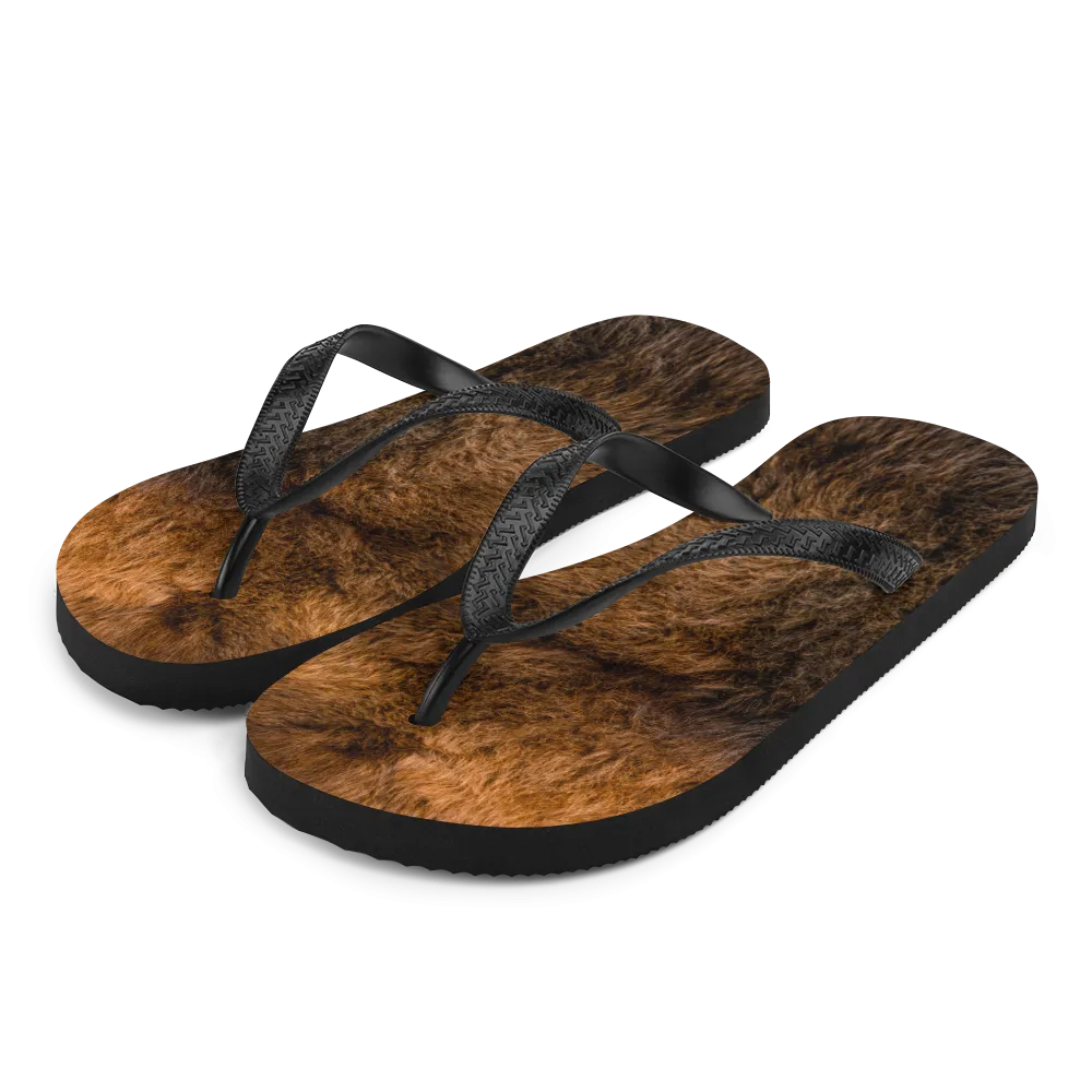 Bison Fur Flip-Flops