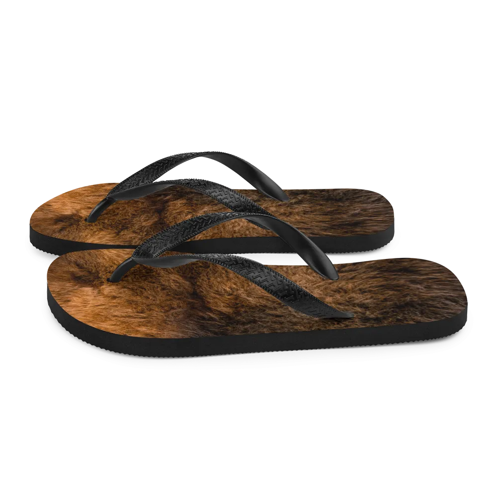 Bison Fur Flip-Flops