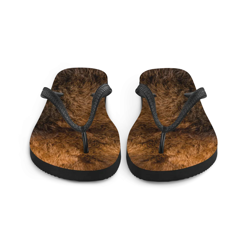 Bison Fur Flip-Flops