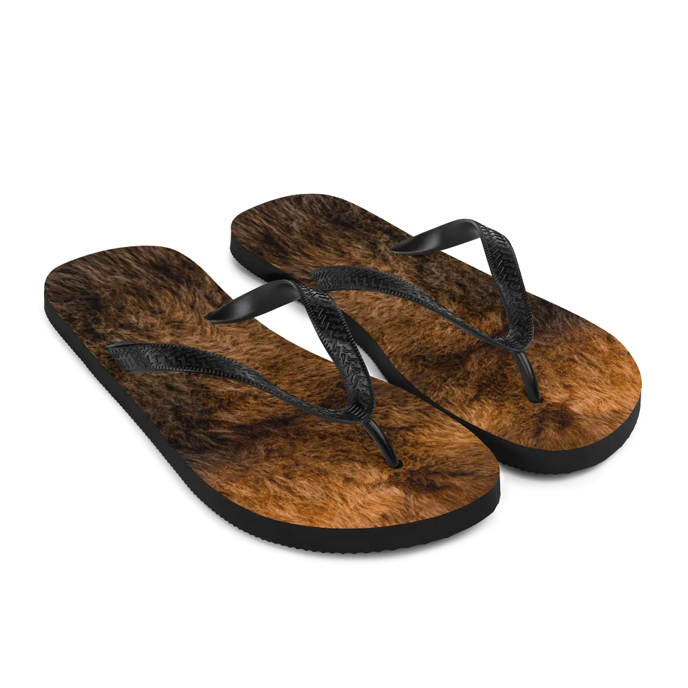 Bison Fur Flip-Flops