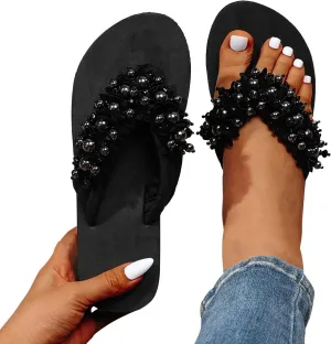 Black Sandals Women Flat, Women's Fashion Slippers Peep-Toe Summer Casual Clip Toe Beach Sandals Lace-Up Comfortable Cute Sandals