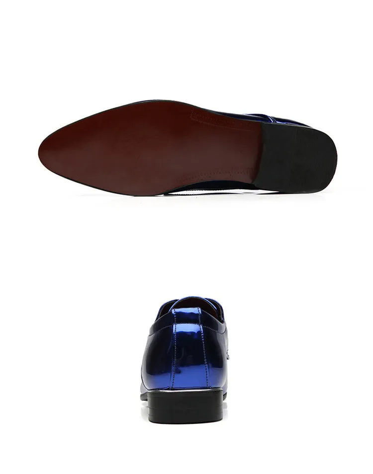 British Pointed Leather Shoes Men's Fashion Bright Leather Men's Shoes Foreign Trade Leather Shoes Amazon Wish LAZADA