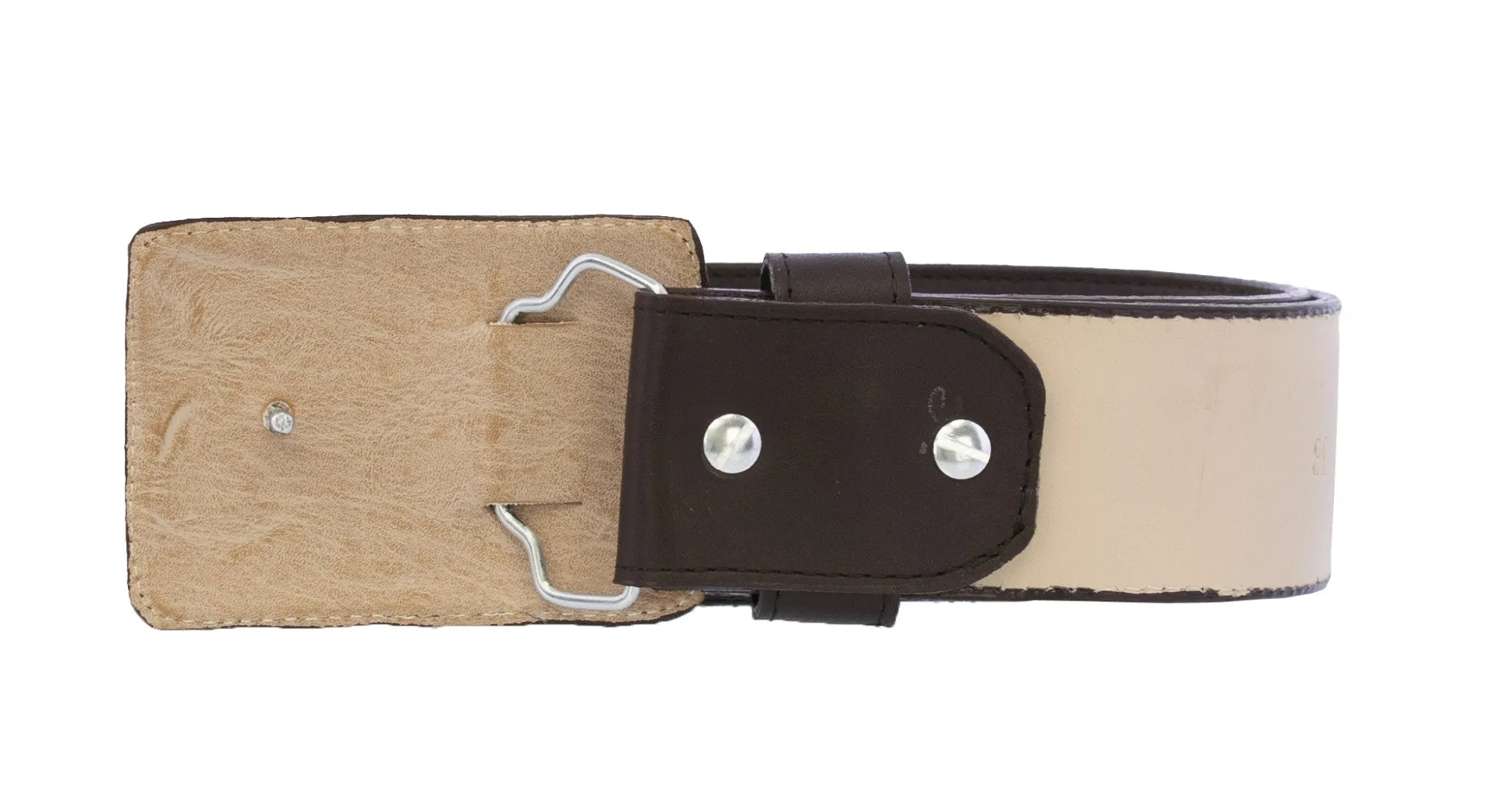 Brown Western Cowboy Belt Embroidered Leather - Rodeo Buckle