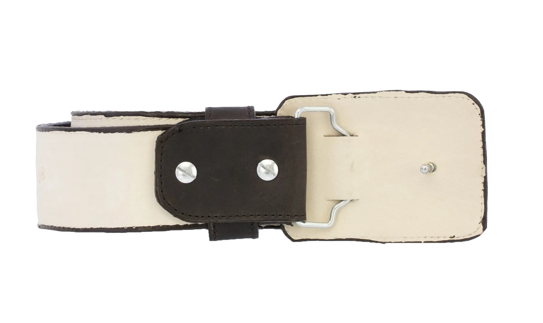 Brown Western Cowboy Leather Belt Embroidered - Rodeo Buckle
