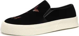 ByErz Men's Luxury Velvet Penny Loafer Shoes Noble Slip-On Suede Loafers Smoking Slippers