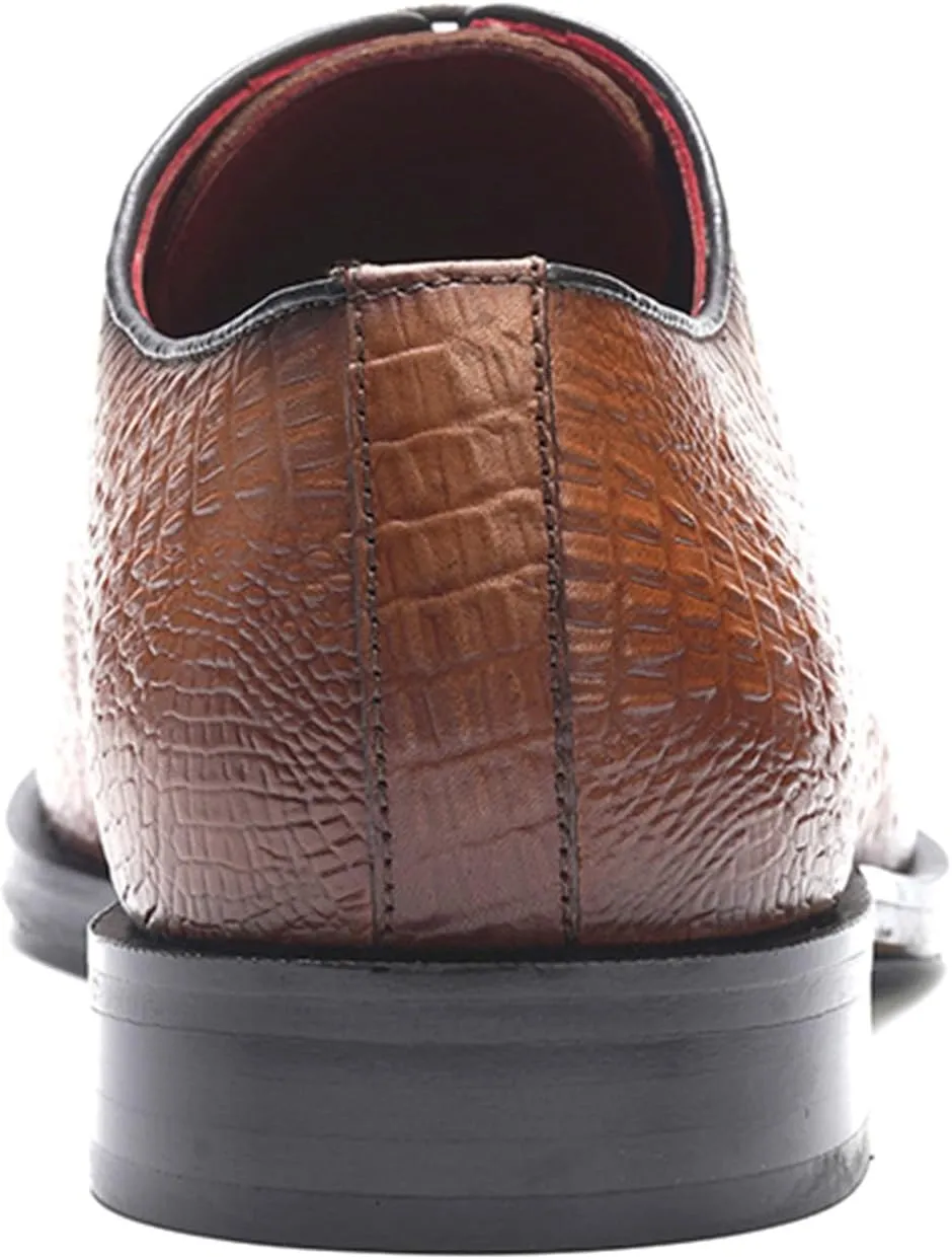 Carlos Santana Pedro Wholecut Oxford for Men | Waxed Shoe Laces| Full Grain Calfskin Leather | Rubber Outsole | Ortholite Leather Footbed | Full Leather Lining | Reliable Traction & Slip Resistance
