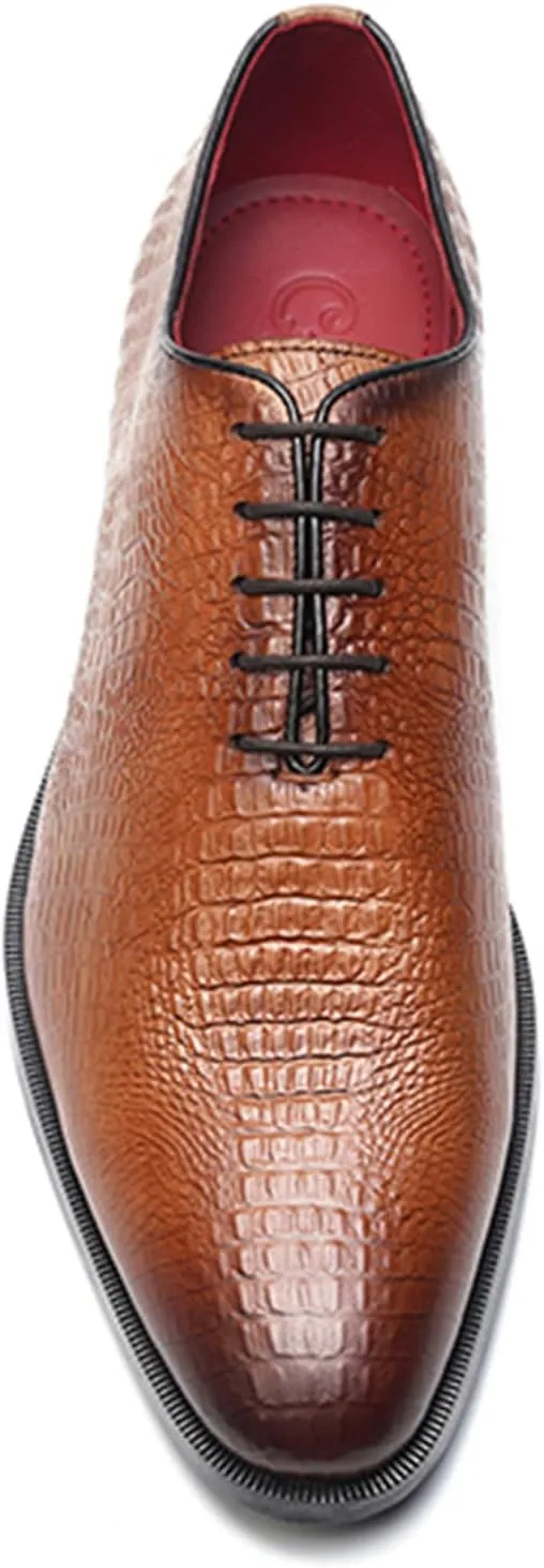 Carlos Santana Pedro Wholecut Oxford for Men | Waxed Shoe Laces| Full Grain Calfskin Leather | Rubber Outsole | Ortholite Leather Footbed | Full Leather Lining | Reliable Traction & Slip Resistance