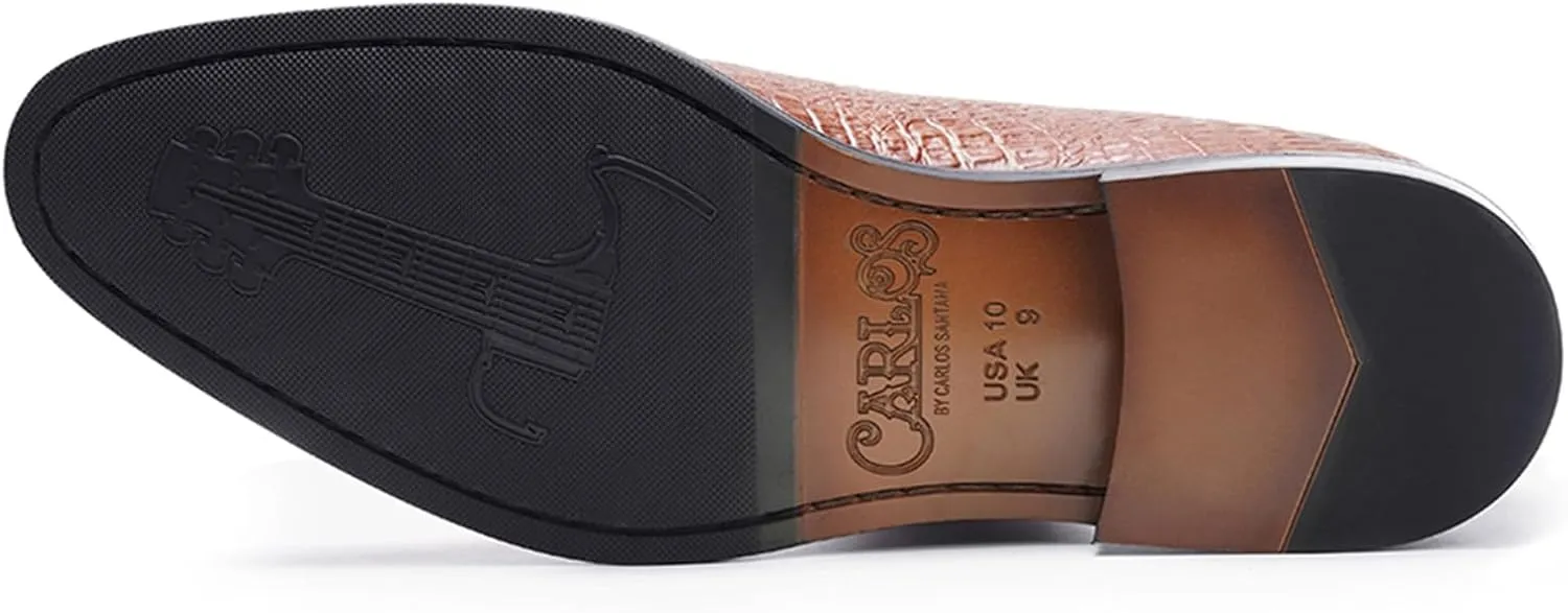 Carlos Santana Pedro Wholecut Oxford for Men | Waxed Shoe Laces| Full Grain Calfskin Leather | Rubber Outsole | Ortholite Leather Footbed | Full Leather Lining | Reliable Traction & Slip Resistance