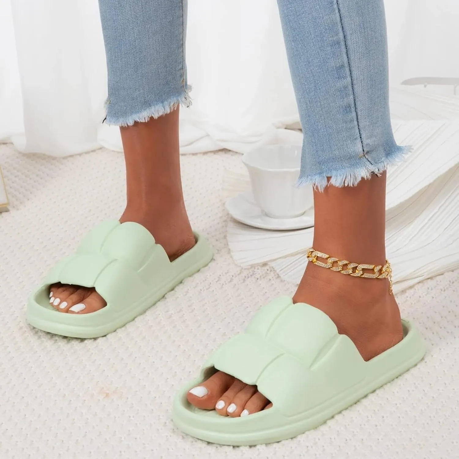 Casual Sandals Women Orthopedic Sandals for Women Open Toe Roman Slippers Comfortable Slip On Casual Sandals