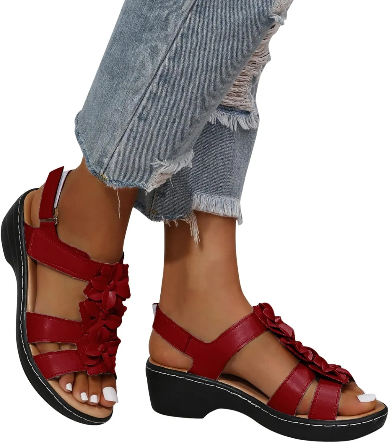 Casual Sandals Women Platform Strap Sandals for Women Orthopedic Open Toe Shoes Beach Casual Sandals