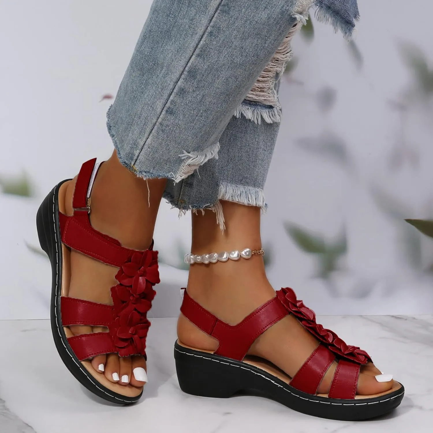 Casual Sandals Women Platform Strap Sandals for Women Orthopedic Open Toe Shoes Beach Casual Sandals