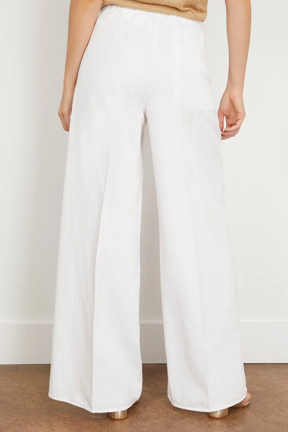 Chic Cotton Gabardine Palazzo Pant in Puro