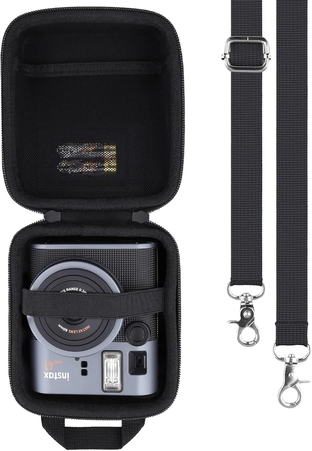 co2CREA Protective Hard Case for Fujifilm Instax Mini 41/40 Instant Camera, Travel Storage Bag with Strap & Mesh Pocket, Fits Fujifilm Instax Mini 41 Bundle & Accessories (Case Only)