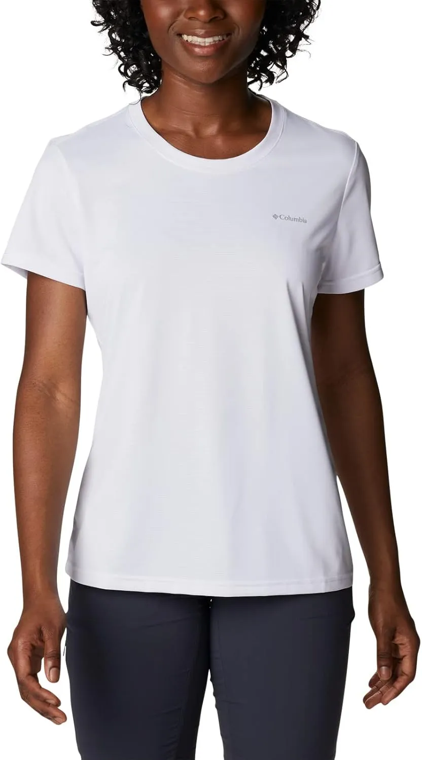 Columbia Women's Hike Short Sleeve Crew, White, 2X Plus