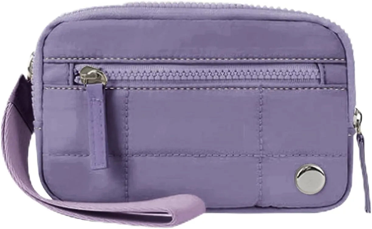 Convely Essential Wristlet,Convely Wallet Wristlet Pouch,Wristlet Wallets for Women,Nylon Quilted with 3 Zipper Purse
