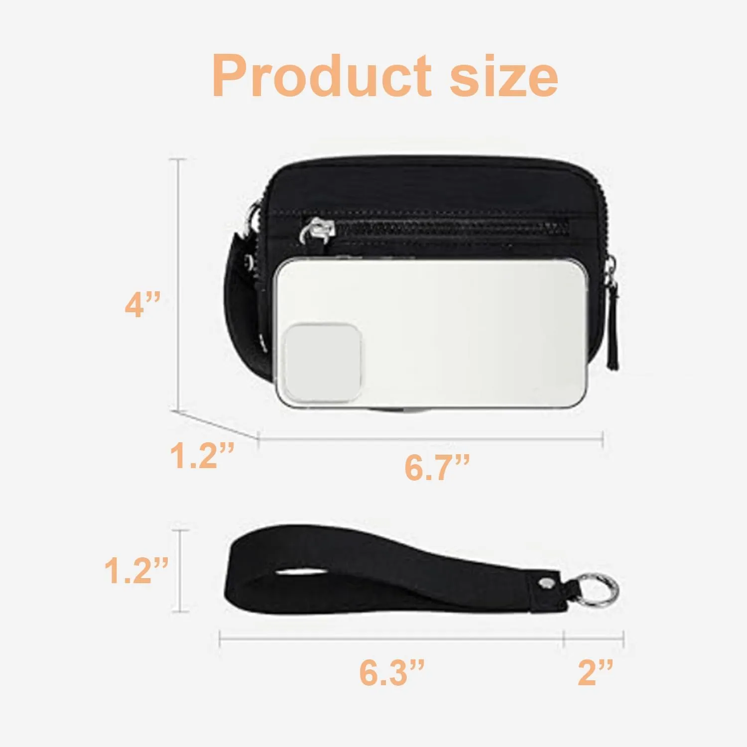Convely Essential Wristlet,Convely Wallet Wristlet Pouch,Wristlet Wallets for Women,Nylon Quilted with 3 Zipper Purse