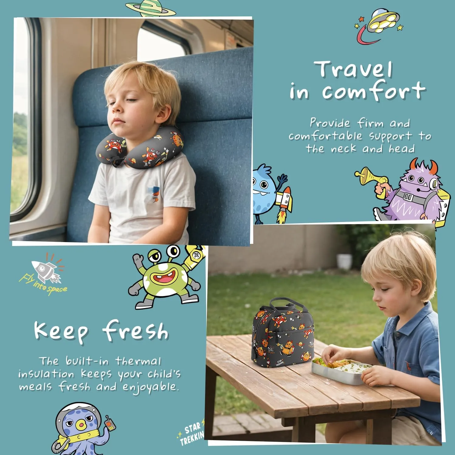 Coolife Kids Luggage Set 5 Piece Suitcase Set 16 Carry on Hardside Spinner Toddler Luggage Travel Rolling Luggage Girls Boys
