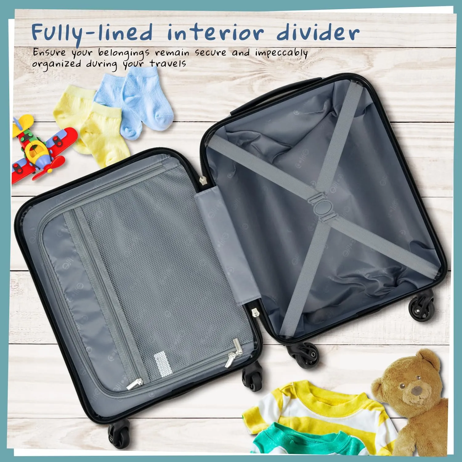 Coolife Kids Luggage Set 5 Piece Suitcase Set 16 Carry on Hardside Spinner Toddler Luggage Travel Rolling Luggage Girls Boys