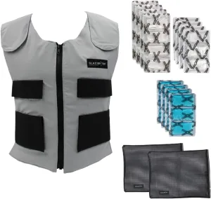 Cooling Vest for Men and Women with 8 Cooling Packs Plus Booster Set-Maintains 59F for up to 2.5 Hours