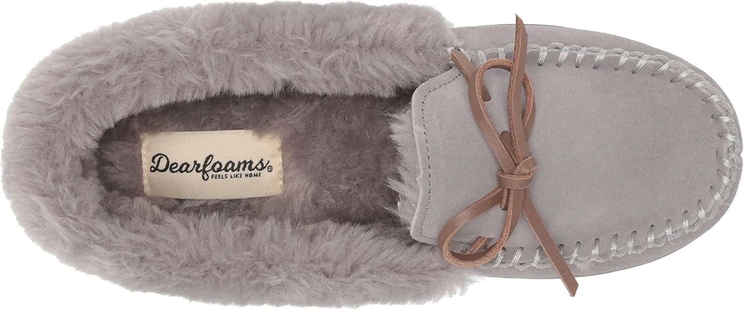 Dearfoams Women's Bethany Suede Moccasin Slipper