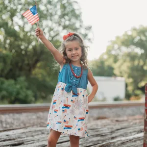 Denim Patriotic Dress Toddler (2T-5T)