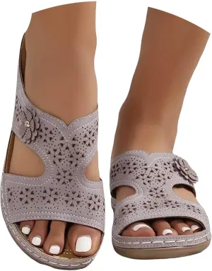 Eduavar Sandals for Women 2025 Orthopedic Slide Sandals Orthotic Comfortable Walking Non-Slip Sole Shoes with Arch Support
